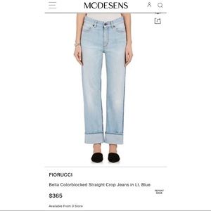 Fiorucci Bella Colorblocked Jeans in Lt.Blue NWT!